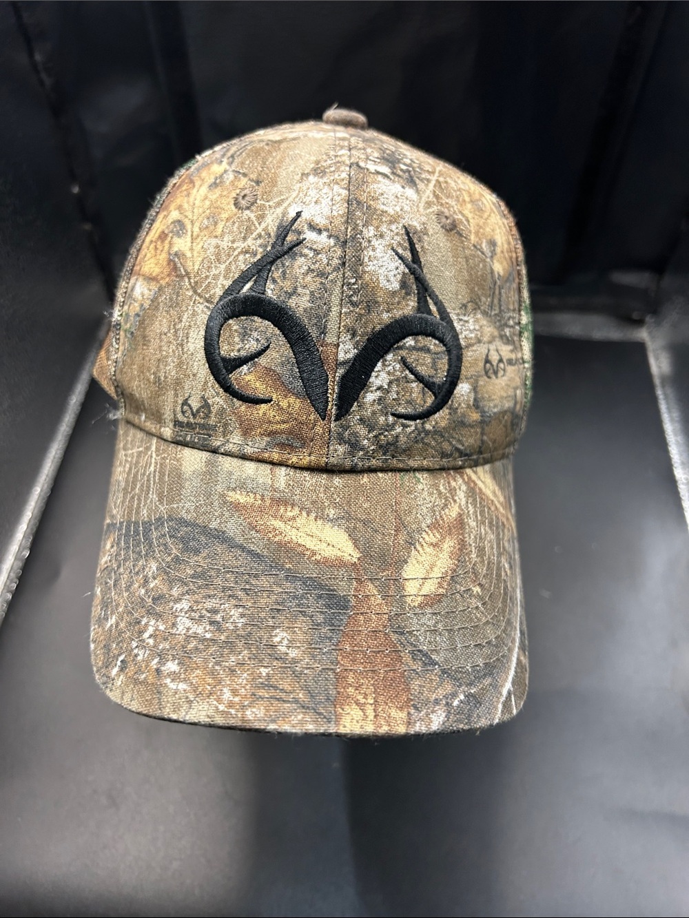 Realtree Camouflage Hat with Black Antler Emblem
